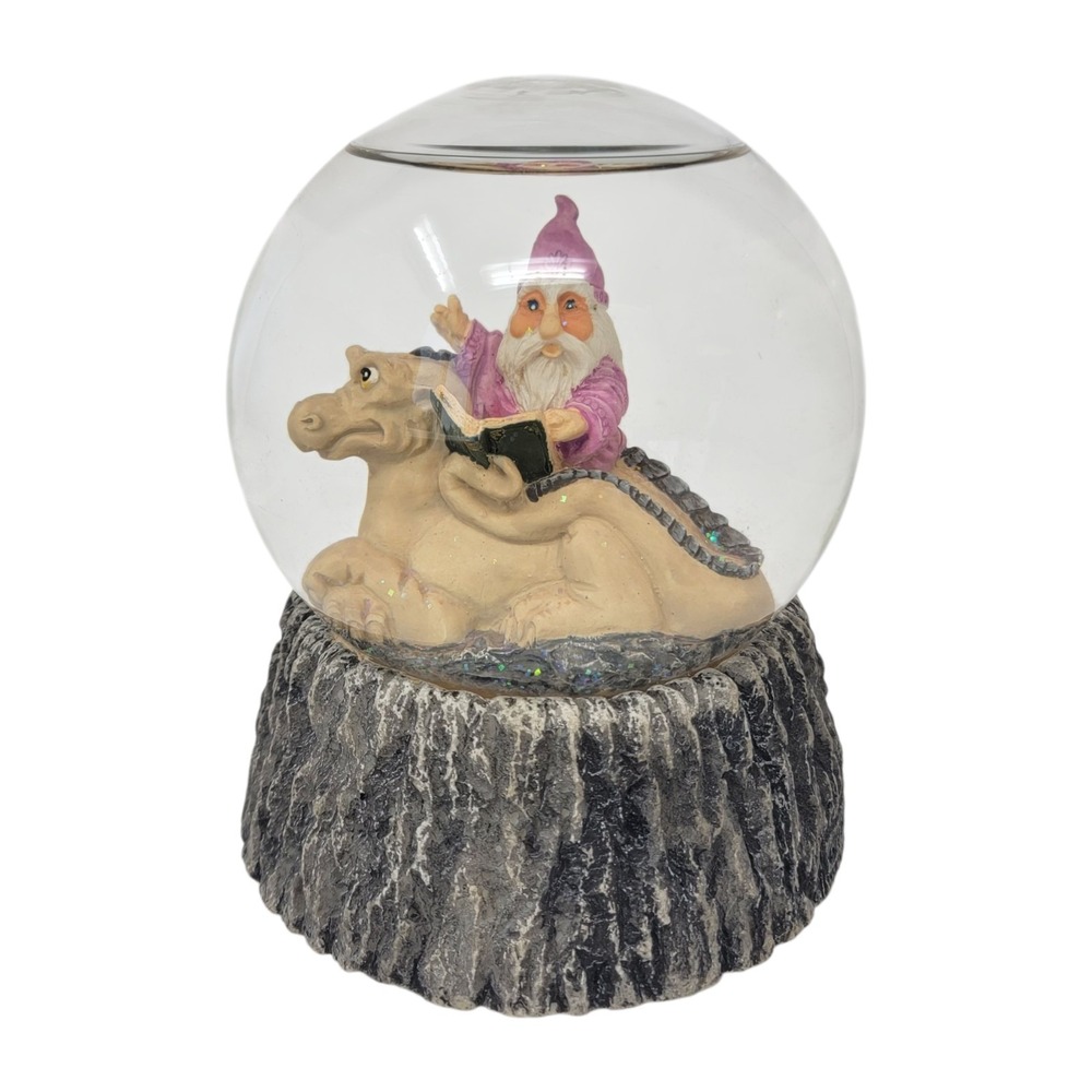 Krystonia Snow Globe Wizard Musical Puff The Magic Dragon‎ Mythical Vintage 80s